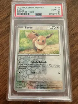 Pokemon MEW EN Eevee 133 Reverse Holo PSA 10 - Image 1
