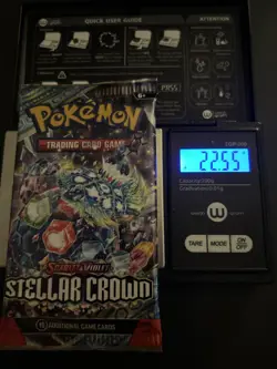 Heavy! 22.55 Gram Pokemon Stellar Crown Booster Pack Sealed - Image 1
