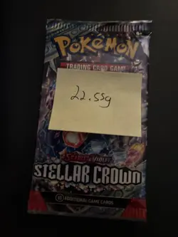 Heavy! 22.55 Gram Pokemon Stellar Crown Booster Pack Sealed - Image 4