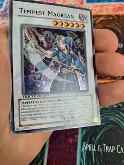 Yugioh Tempest Magician SOVR-ENSE1 Super Rare Limited Moderately Played - Image 3
