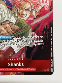 CARD ONE PIECE TCG - Shanks Promo card Alternate Art Foil NEAR MINT English - Image 4