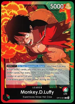 MONKEY.D.LUFFY (001) OP13-001 OP13 CARRYING ON HIS WILL ONE PIECE LEADER 2025 NM - Image 2