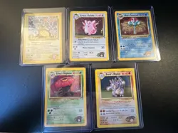 Lot of 5 Gym Heroes Holo Pokemon Cards Vintage WOTC MP - Image 1