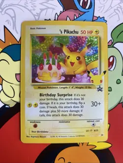 Pokemon Pikachu TCG Celebrations Birthday Promo Holo Card #24 NM - Image 1