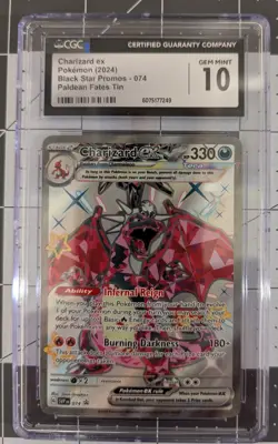 Charizard EX Black Star Promo Holo Card CGC 10 Gem Mint Paldean Fates - Image 1