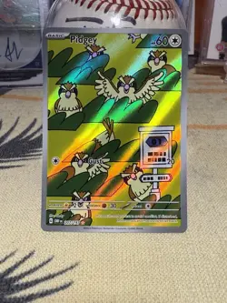 Pokemon TCG Obsidian Flames Pidgey Card 207/197 Full Art Illustration Rare Holo - Image 1