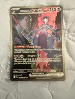 Pokemon TCG Destined Rivals Team Rockets Mewtwo EX Card 231/182 NM Condition - Image 1