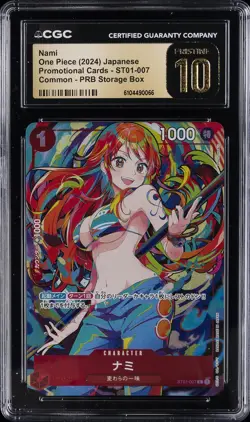 2024 ONE PIECE JPN PROMO CARDS COMMON PRB STORAGE BOX NAMI CGC 10 PERFECT - Image 1