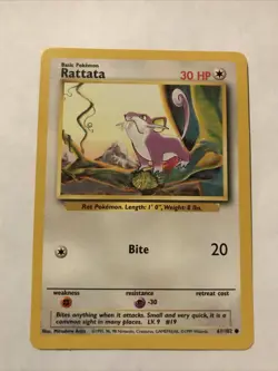 Pokemon TCG Rattata Base Set 61/102 Card - Image 1