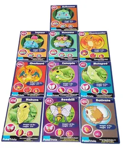 Vintage 1999 Burger King Pokemon Cards Lot Of 91 Promo Trivia Poketrivia - Image 2