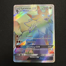 Pokemon Card - Lycanroc GX Burning Shadows 155/147 Secret Rare SM Rainbow Holo - Image 1