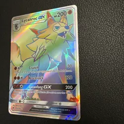 Pokemon Card - Lycanroc GX Burning Shadows 155/147 Secret Rare SM Rainbow Holo - Image 2
