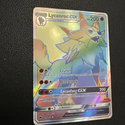 Pokemon Card - Lycanroc GX Burning Shadows 155/147 Secret Rare SM Rainbow Holo - Image 3