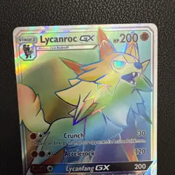 Pokemon Card - Lycanroc GX Burning Shadows 155/147 Secret Rare SM Rainbow Holo - Image 5