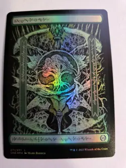 FOrest FOIL Phyrexian Text Land - Phyrexia All Will Be One MTG - Image 1