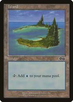Island (336) MTG NM - Urza's Saga - Image 1