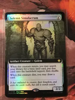 MTG Solemn Simulacrum Extended Art FOIL Foundations FDN 0729 Rare NM - Image 1