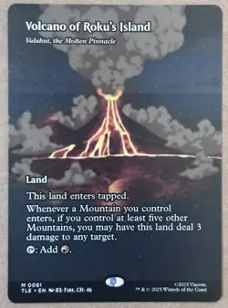 mtg borderless Volcano of Roku's Island, Avatar eternal, unplayed - Image 1