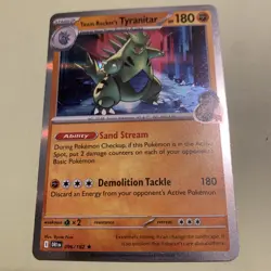 Pokemon TCG CCG Team Rocket's Tyranitar 096/182 Sv10: Destined Rivals Holo - Image 1