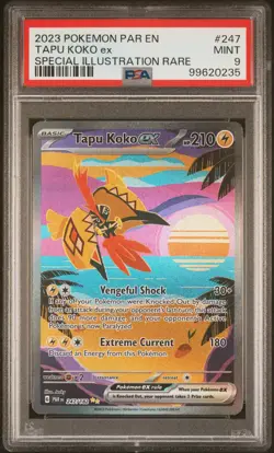 2023 POKEMON PAR EN-PARADOX RIFT SPECIAL ILLUSTRATION RARE TAPU KOKO EX PSA 9 - Image 1