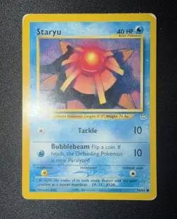 Pokemon TCG Staryu 56/64 WotC Neo Revelation Regular Common Card EN-LP 2000 - Image 1