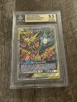 Pokemon Sun & Moon GX Stained Glass Moltres, Zapdos, Articuno SM210 - Image 1