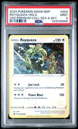 2024 POKEMON SWSH BLACK STAR PROMO #029 RAYQUAZA-HOLO PSA 9 - Image 1