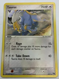 Pokemon TCG Tauros 5/7 - POP Series 2 (POP) 2005 Holo LP - Image 1