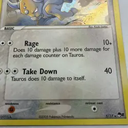 Pokemon TCG Tauros 5/7 - POP Series 2 (POP) 2005 Holo LP - Image 3