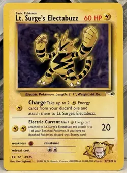 Lt. Surge's Electabuzz 027/132 LP/LP- 2000’ Gym Heroes Rare Pokemon TCG - Image 1