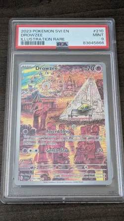 DROWZEE 2023 Pokemon #210/198 PSA 9 MINT Scarlett & Violet ILLUSTRATION RARE - Image 1
