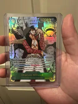 One Piece TCG Dracule Mihawk (Manga) - The Azure Sea's Seven (OP14) - Image 1