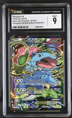 CGC 9 MINT Venusaur EX 2016 Black Star Promos XY123 Holo Pokemon Card - Image 1