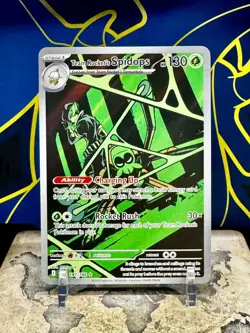 Pokemon TCG Team Rockets Spidops Card 187/182 Destined Rivals Illustration Rare - Image 1