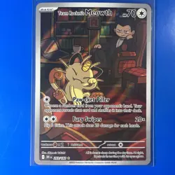 Pokemon TCG Team Rockets Meowth Card 203/182 Destined Rivals Set - Image 1