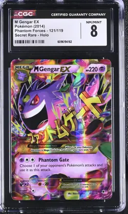 CGC 8 M Gengar EX 2014 Phantom Forces 121/119 Secret Rare Holo Pokemon Card - Image 1