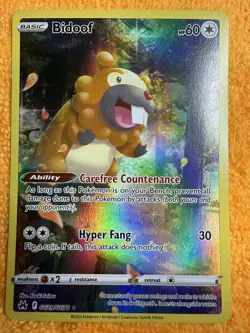 Pokemon Cards Bidoof GG29/GG70 Crown Zenith Galarian Gallery Holo NM - Image 1