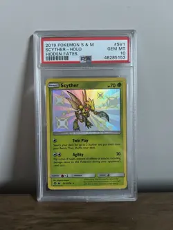 Pokemon Scyther SV1/SV94 Hidden Fates Shiny Vault Holo PSA 10 Gem Mint - Image 1