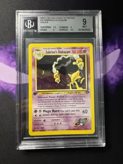2000 Pokemon Gym Challenge 1st Edition Sabrina's Alakazam Holo #16/132 BGS 9 - Image 1