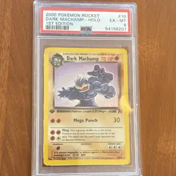 Pokemon 2000 Team Rocket Dark Machamp 1st Edition Holo Rare #10/82 PSA 6 - Image 1