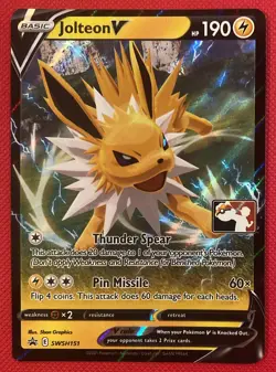 Pokemon TCG Jolteon V SWSH 151 Prize Series Play Pack Black Star Promo Stamped - Image 1