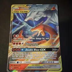 2019 Pokemon TCG SM Unbroken Bonds #20/214 Reshiram & Charizard GX Ultra Rare H. - Image 1