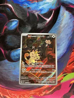 Team Rocket's Meowth 203/182 Sv10: Destined Rivals Holo Pokemon TCG Near Mint - Image 1