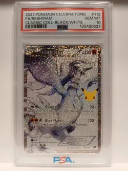 * RESHIRAM * CELEBRATIONS * PSA 10 * #113 * POKEMON * - Image 1