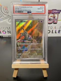PSA 10 GEM 2024 Pokemon Mimikyu Paldean Fates ETB Illustration Rare Promo 075 75 - Image 1