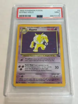 1999 POKEMON FOSSIL HYPNO HOLO 8/62 PSA 9 MINT JQ1 - Image 1