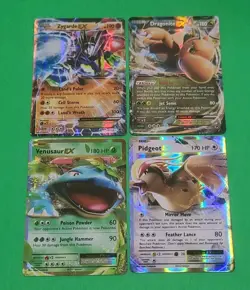 NM Pokemon XY Series Full Art Lot Of 4 EX's Dragonite, Zygarde, Venusaur, Pidgeo - Image 1