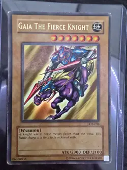 Yugioh: Gaia the Fierce Knight (Ultra Rare) Unlimited edition LOB-006 LP - Image 1