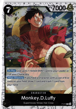 • Monkey D. Luffy • P-075 SR The Best Promo Holo Foil One Piece TCG NM - Image 1
