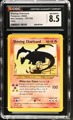CGC 8.5 Shining Charizard 2002 Neo Destiny 107/105 Holo Pokemon Card - Image 1